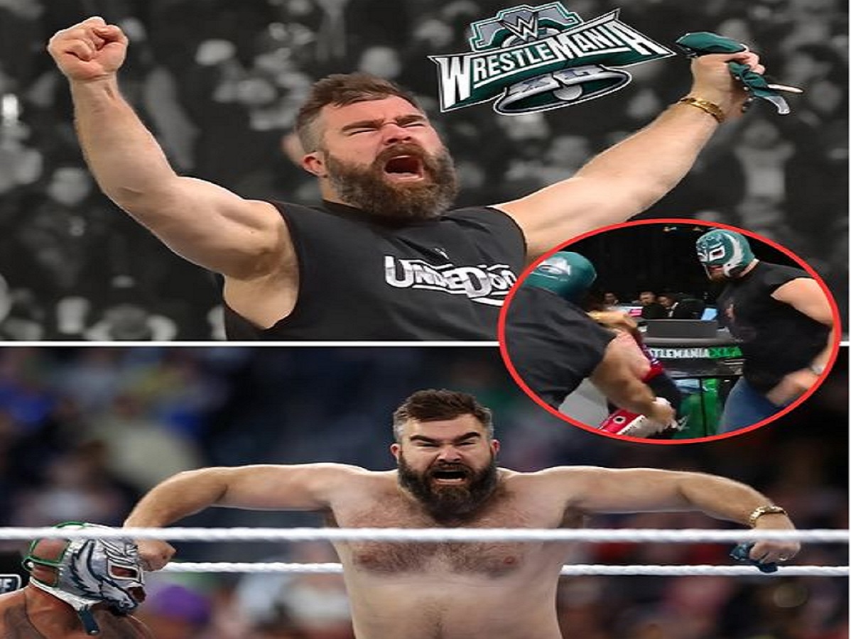 WATCH: At WrestleMania 40, Jason Kelce Makes a Surprising Appearance in the Ring...