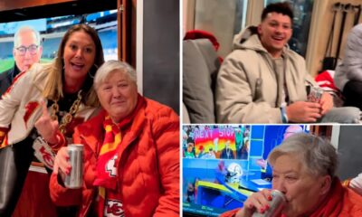 Patrick Mahomes grandmother loses bet and has to chug beer with her grandson